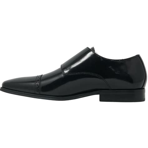 versace collection black leather monk shoes|Versace Collection Monk Leather Shoes .